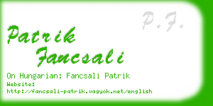 patrik fancsali business card